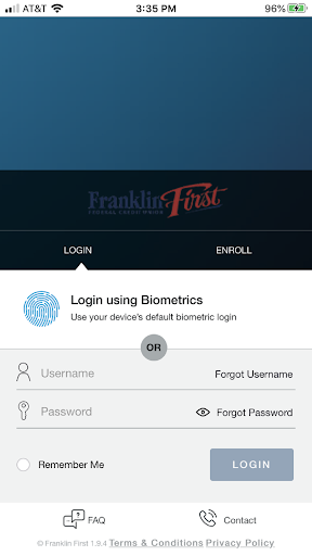 Android application FFFCU Visa screenshort