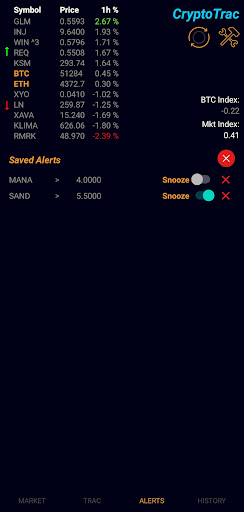 CryptoTrac: Track & Alerts Screen 3