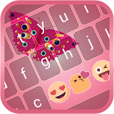 Pink butterfly keyboard style icon