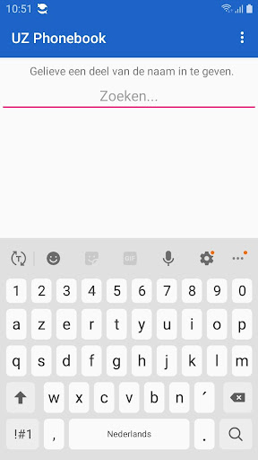 Android application UZ Contacten screenshort