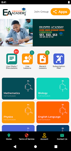 Android application Erudites JAMB, POST UTME, WAEC screenshort