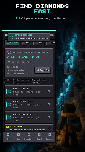OreScout: Diamond Seed Finder Android App Screenshot 1