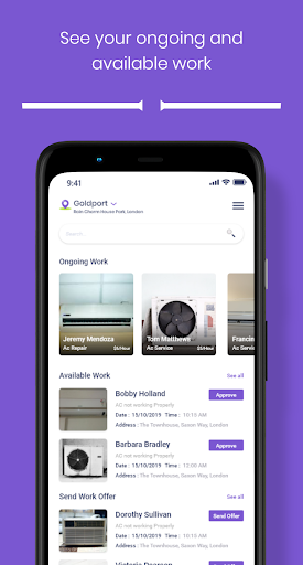 Android application Workezy Service Provider screenshort