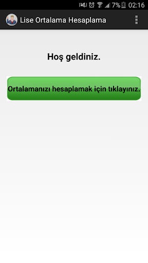 Android application Lise Ortalama Hesaplama screenshort