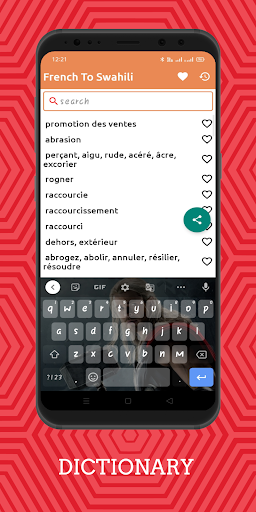 French To Swahili Dictionary O Screen 2