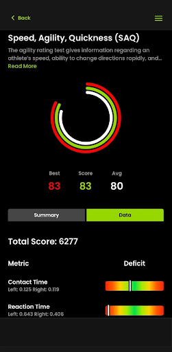 Android application Sports Performance Lab screenshort