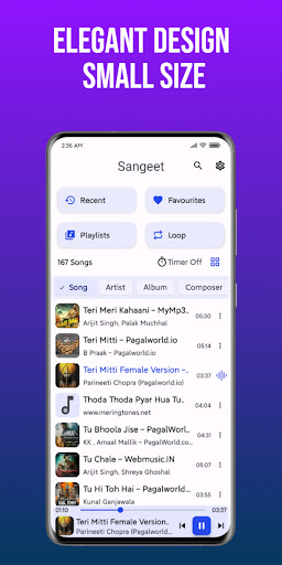 Android application Sangeet: Music Player screenshort