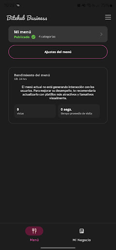 Android application Bitehub Business screenshort