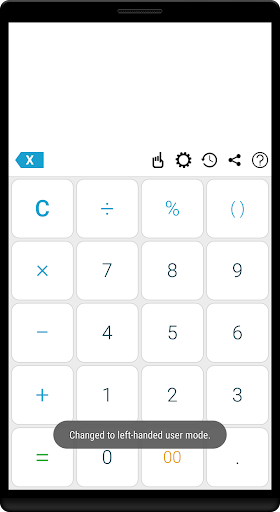 Left hand user calculator app Screen 2
