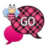 GO SMS - Pink Plaid Bee icon
