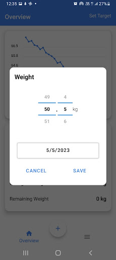 Be Fitter Weight Tracker Screen 3