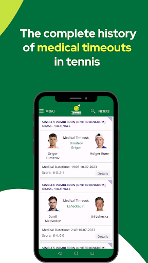 Android application Tennis Medical Radar - insight screenshort