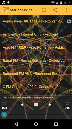 Android application Muzica Online din Romania screenshort