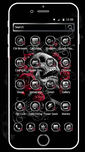 3d blood rose skeleton theme