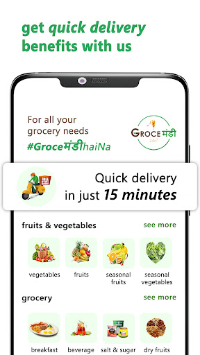Android application Groceमंडी: 15 minutes delivery screenshort