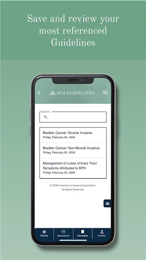 AUA Guidelines at a Glance Screen 2