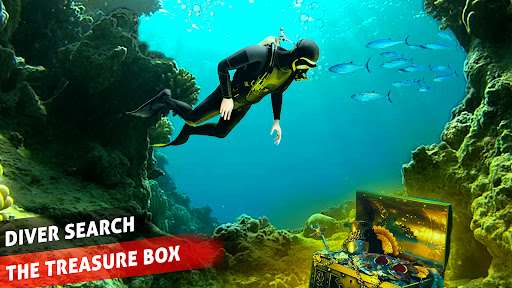 Scuba Diver Swimming Treasure Screen 3