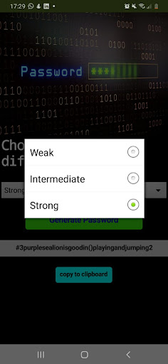 Android application Password Generator screenshort