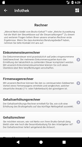 Liedke Steuer App Screen 2