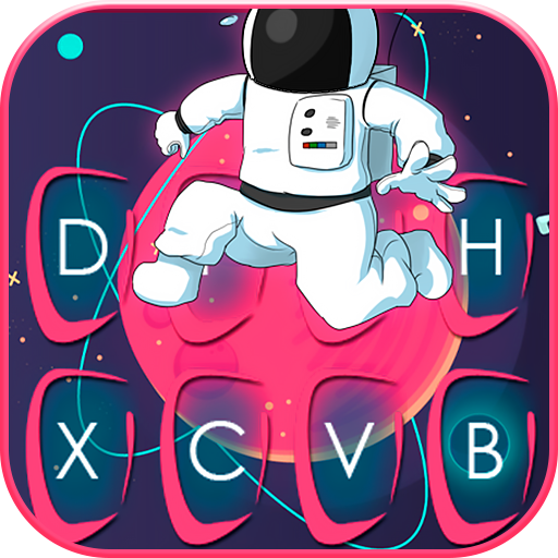 Cartoon Space Astro Keyboard T logo