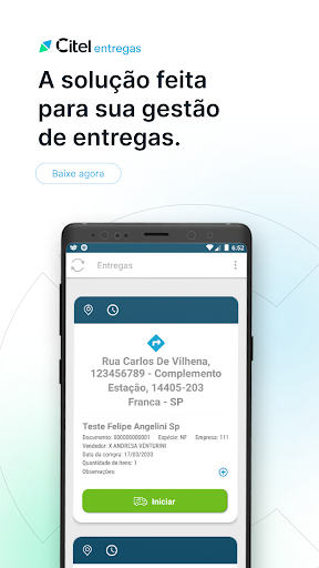 Android application Entregas screenshort