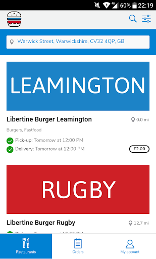 Android application Libertine Burger screenshort