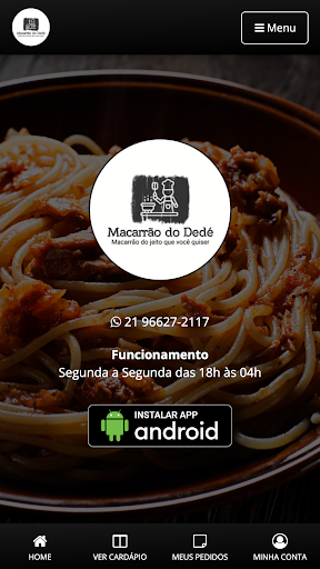 Android application Macarrão do Dedé screenshort