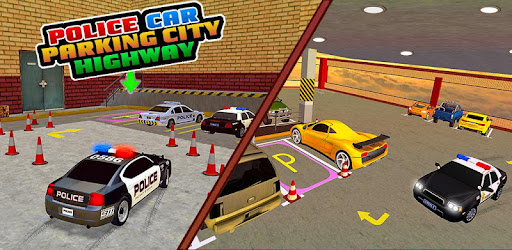 Police Car Park City Highway