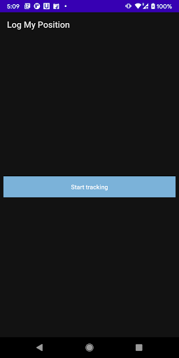 Android application Log my position screenshort