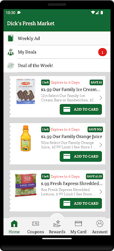 Android application Dicks Fresh Market screenshort