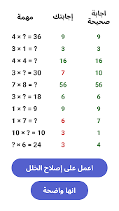 جدول الضرب - تعلم الرياضيات