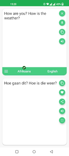 Android application Afrikaans English Translator screenshort
