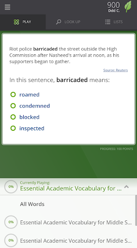 Android application Vocabulary.com screenshort