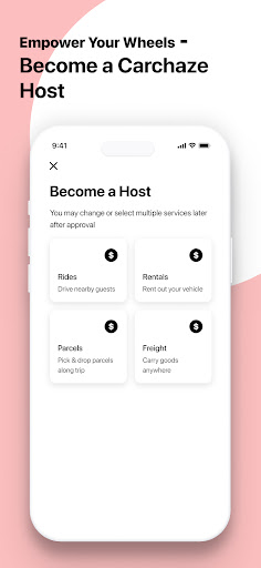 CarChaze: Car Sharing Platform Screen 2