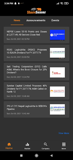 Android application ShareSansar NEPSE App screenshort