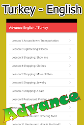 Learn Turkish Advanced English