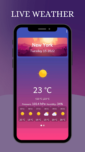 Android application weather Live Forecast Radar screenshort