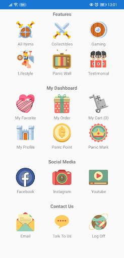 Android application Panic.my screenshort