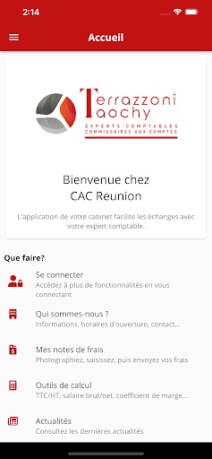 Android application CAC REUNION screenshort
