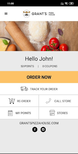 Android application Grant's Pizza House screenshort