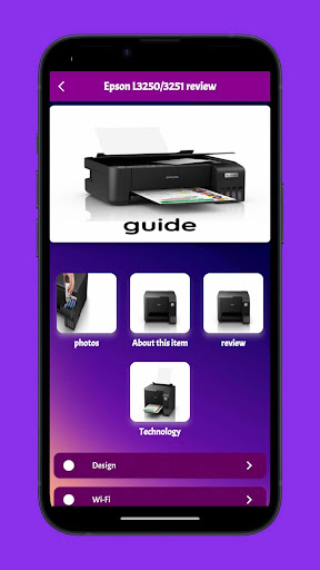 Android application Epson L3250/3251 guide screenshort