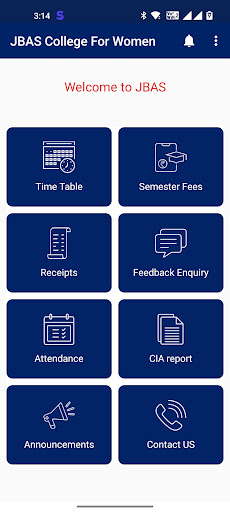 JBAS STUDENT APP Screen 2