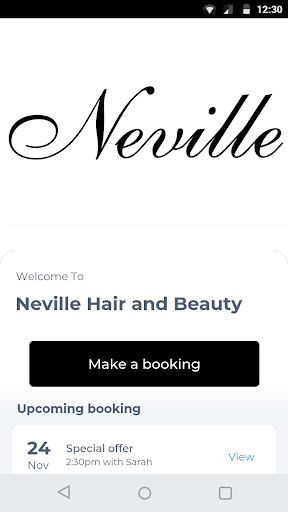 Android application Neville Hair and Beauty screenshort