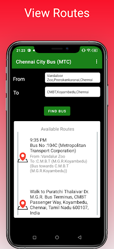 Chennai City Bus - Find Bus No Screen 3
