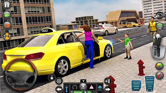 城市出租車司機模擬器汽車遊戲3D