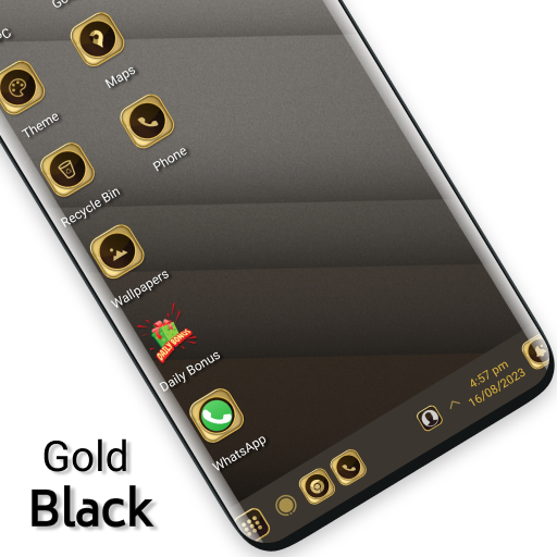 Gold Black Theme For  Launcher  Icon