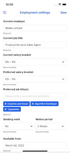 Fabricruitment Demo App Screen 2