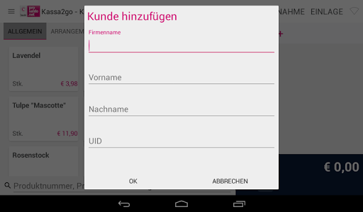 Kassa2go Screen 2