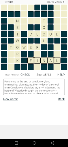 Infinite Crossword Screen 3