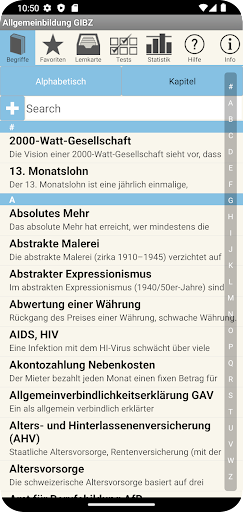 Android application Allgemeinbildung GIBZ screenshort